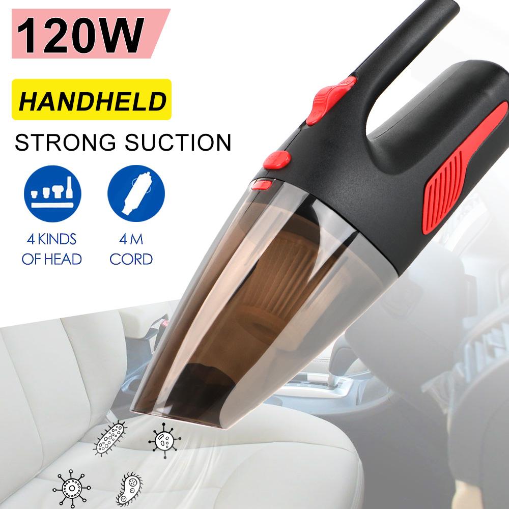 Handheld Car Vacuum 120W 12V 5000PA for Car Home Powerful Cordless/Car Plug Cleaner Super Suction Wet/Dry Dual-Use