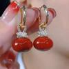 2024 Korean High-End Fashion Bread Bead Earrings: Light Luxury and Trendy Design
