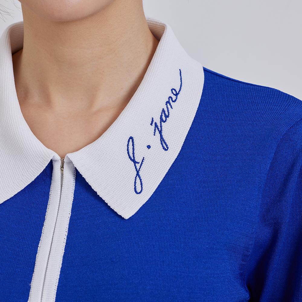 J.JANE Vivid Color Short Sleeve Knit (Blue)
