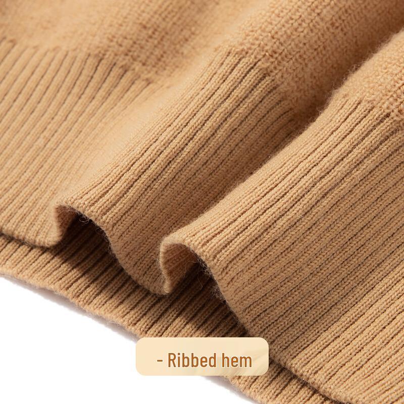 Futing Men's 100% Lambswool Round Neck Sweater