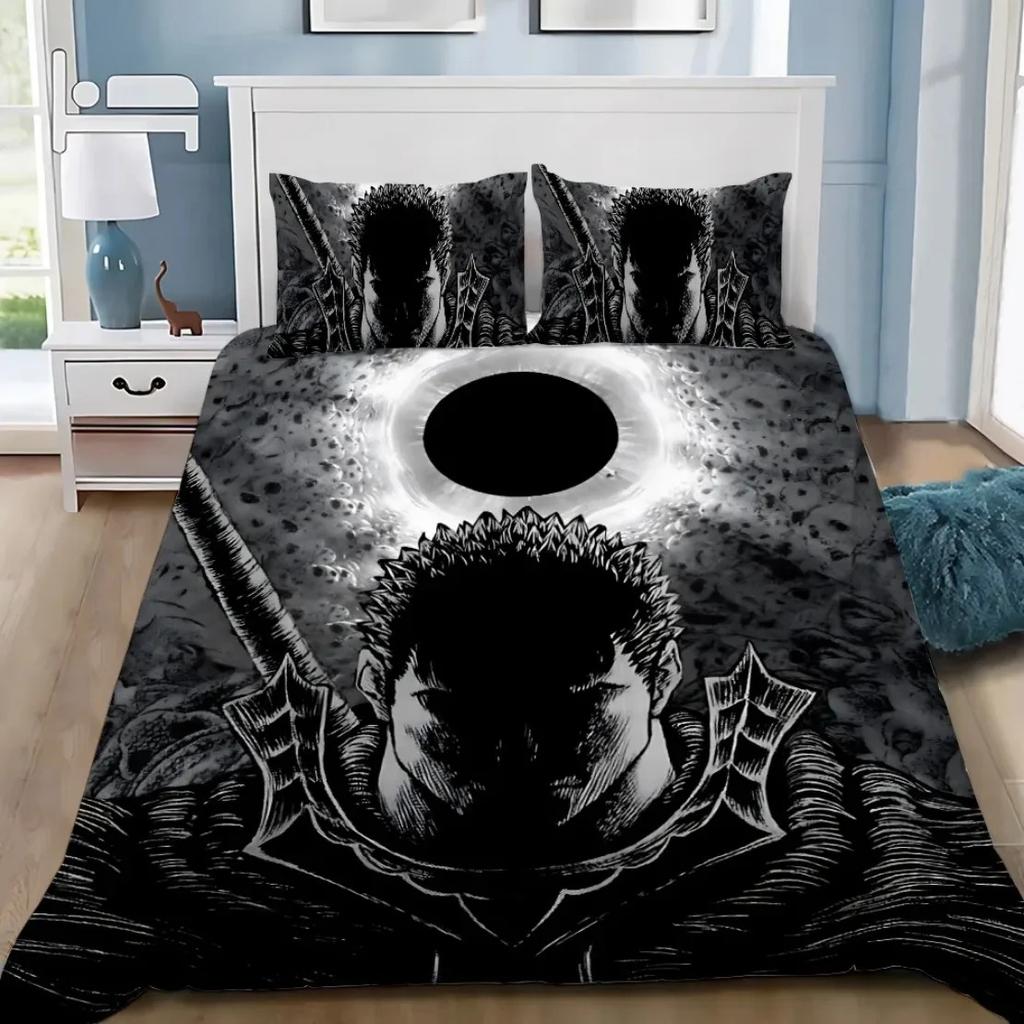 Anime Berserk Bedding Set Berserk Duvet Cover Pillowcase Adult Boy Girl Bedroom Decoration Single Double Large Size