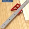 Woodworking Center Marking Tool Aluminum Alloy Square Angles Ruler 45/90° Ruler