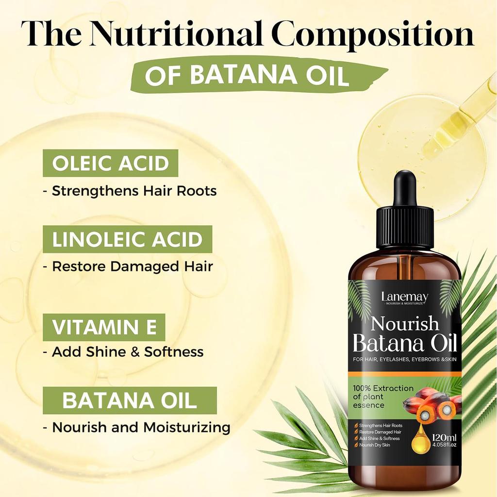 Nourish Batana Oil-Soft, Hydrating Dry and Rough Skin-Suitable for All Skin Types,120ml