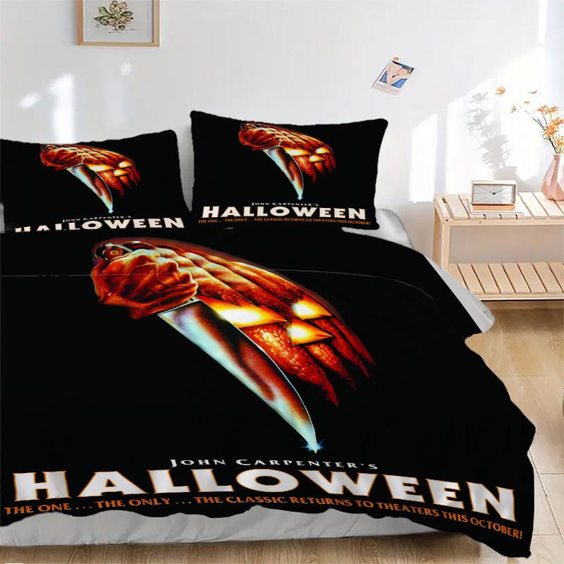 

Хэллоуин Джона Карпентера Возвращается в Кинотеатры Комплект Постельного Белья Пододеяльник Подарок для Спальни, Включает 1 Пододеяльник и 2 Наволочки, Без ВставкиB615 135x200cm