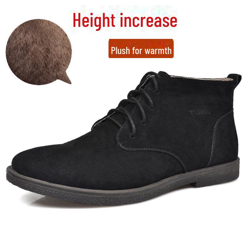 Men's Frosted Leather Suede High-Top Desert Boots