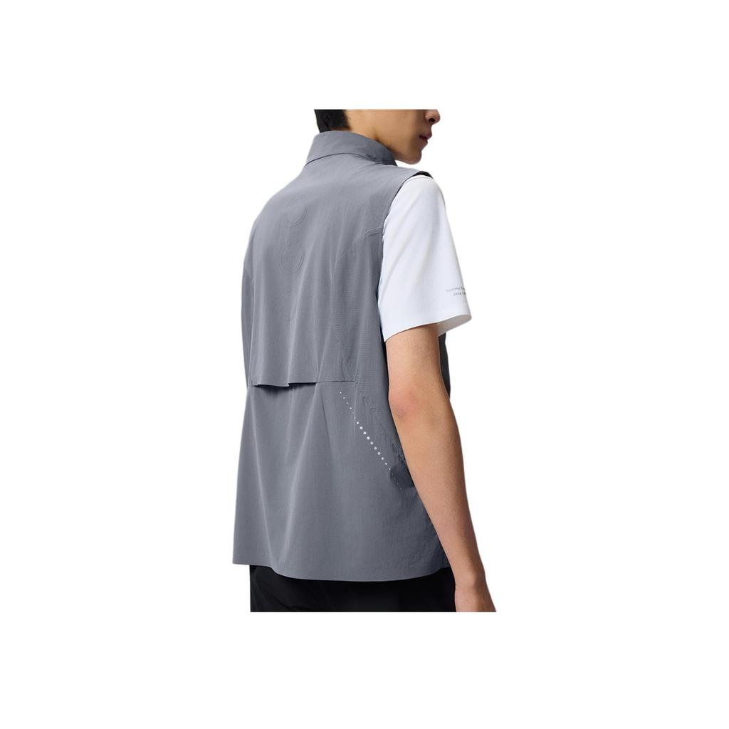 Saucony Ss25 Brand Logo Letter Stand Collar Versatile Vest Men vest Cool-Iron-Gray SA2259VT02T-GR006