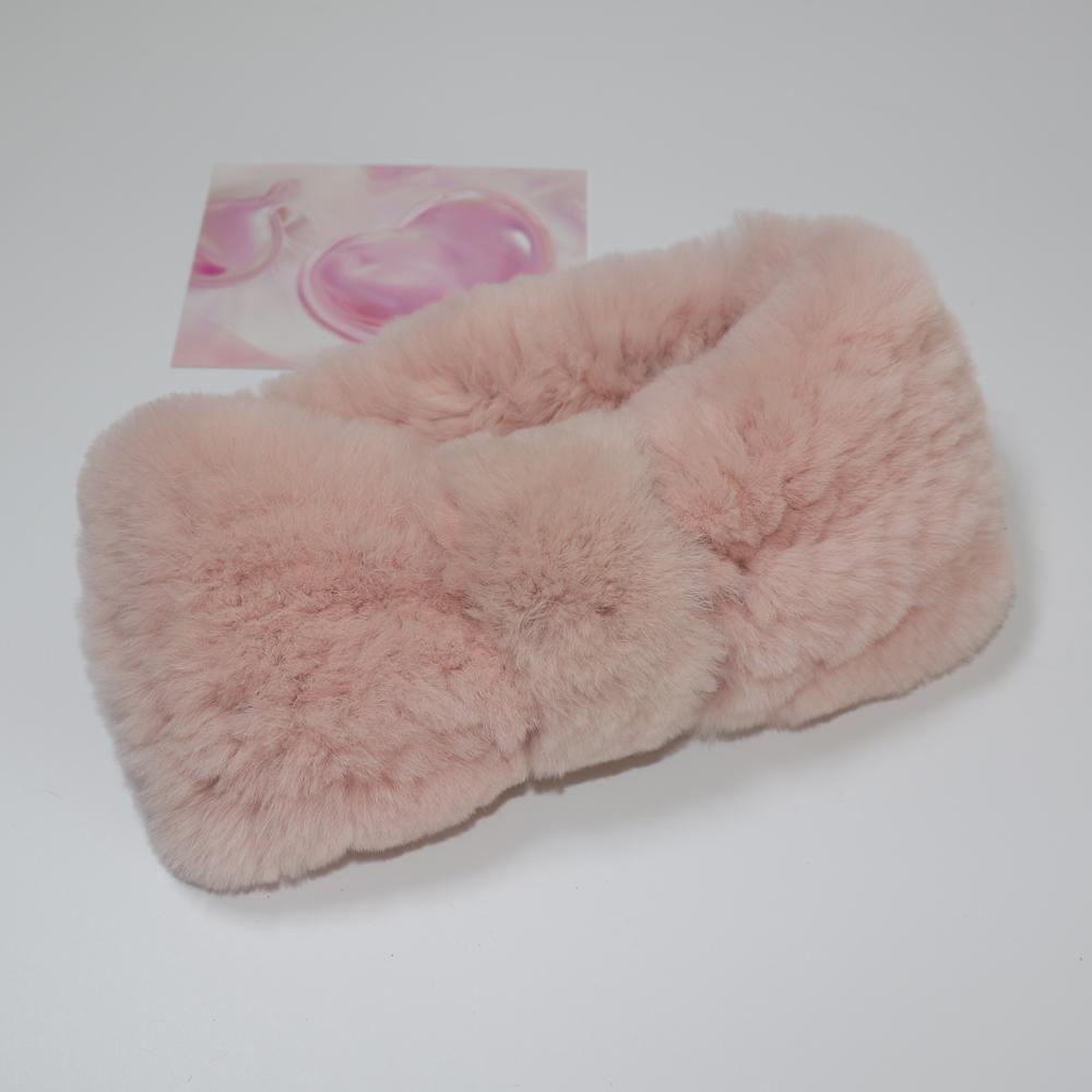 Damen Luxus Winter 100% Rexkaninchenfell gestricktes elastisches Stirnband hohe Qualität echtes Fell Haarband Mode Rexkaninchenfell Schal