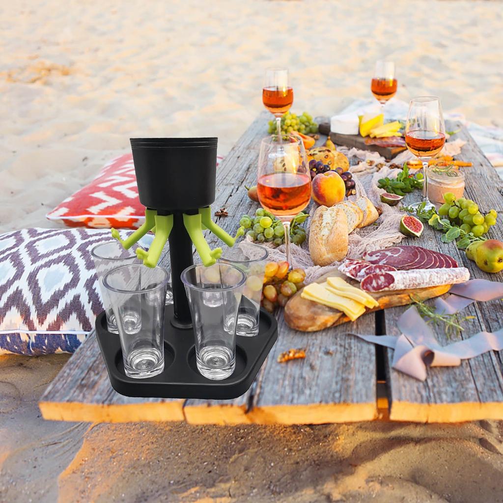 Dispenser And Holder (Including 6 Acrylic Cup),Bar Shot Dispenser,Cocktail Dispenser,Multiple 6 Shot Dispenser For Filling Liquids