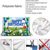 Telo di Sfondo 2D Fresco per Compleanno Golf, Palloncini Blu e Carrello da Golf Arazzo per Festa