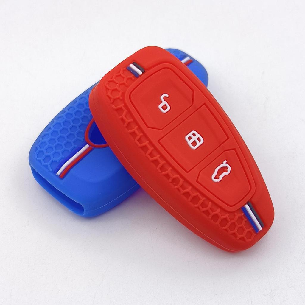 3-Button Silicone Protective Cover for Water Droplet Smart Key - Fits Ford Mondeo, Focus, and Small Cars