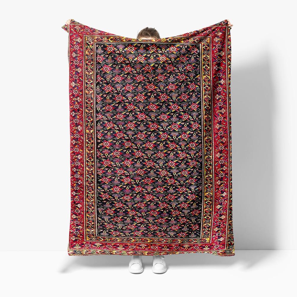 Vintage Persian Style Embroidered Kilim Rug Blanket Bed Throw Decorative Accent Rug 130x150cm