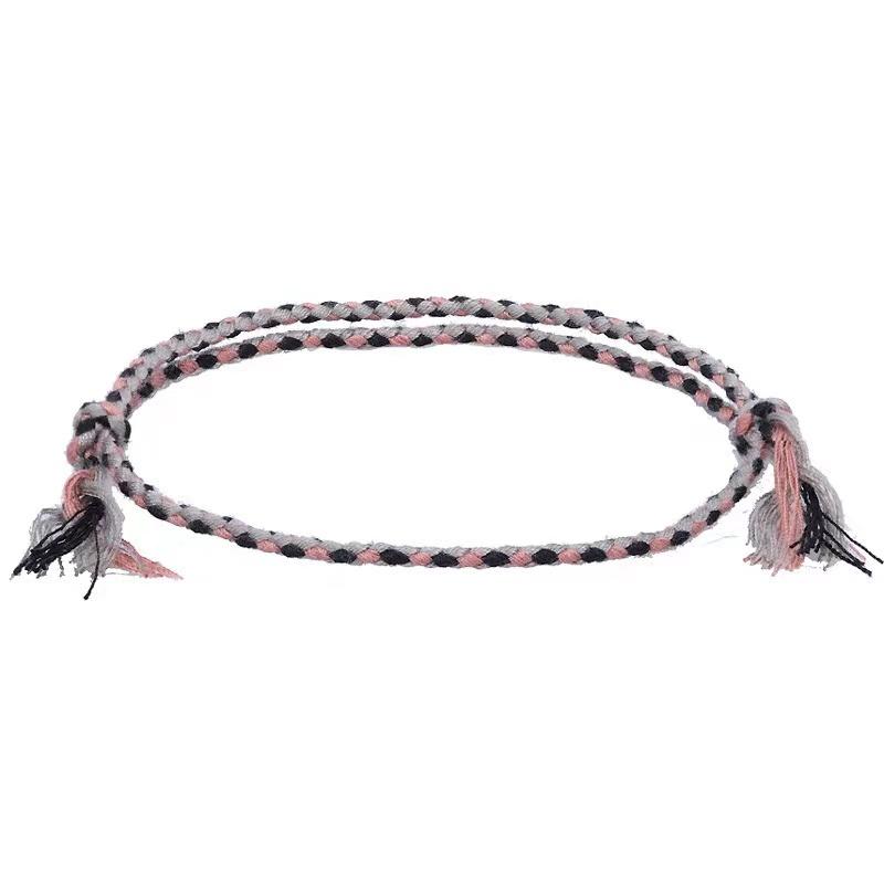 Boho Four Strand Color Handmade Waterproof Woven Thread Wrap Bracelet Simple Rope Knot Bracelet Friendship Bracelets