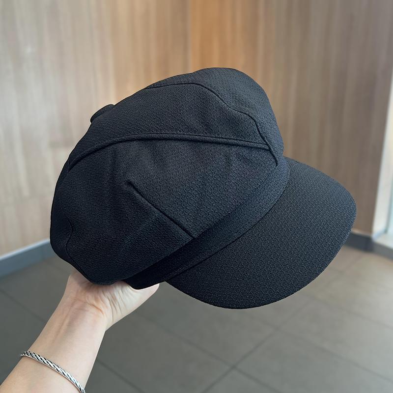 Early autumn versatile face newsboy hat British retro temperament painter hat simple solid color literary octagonal beret