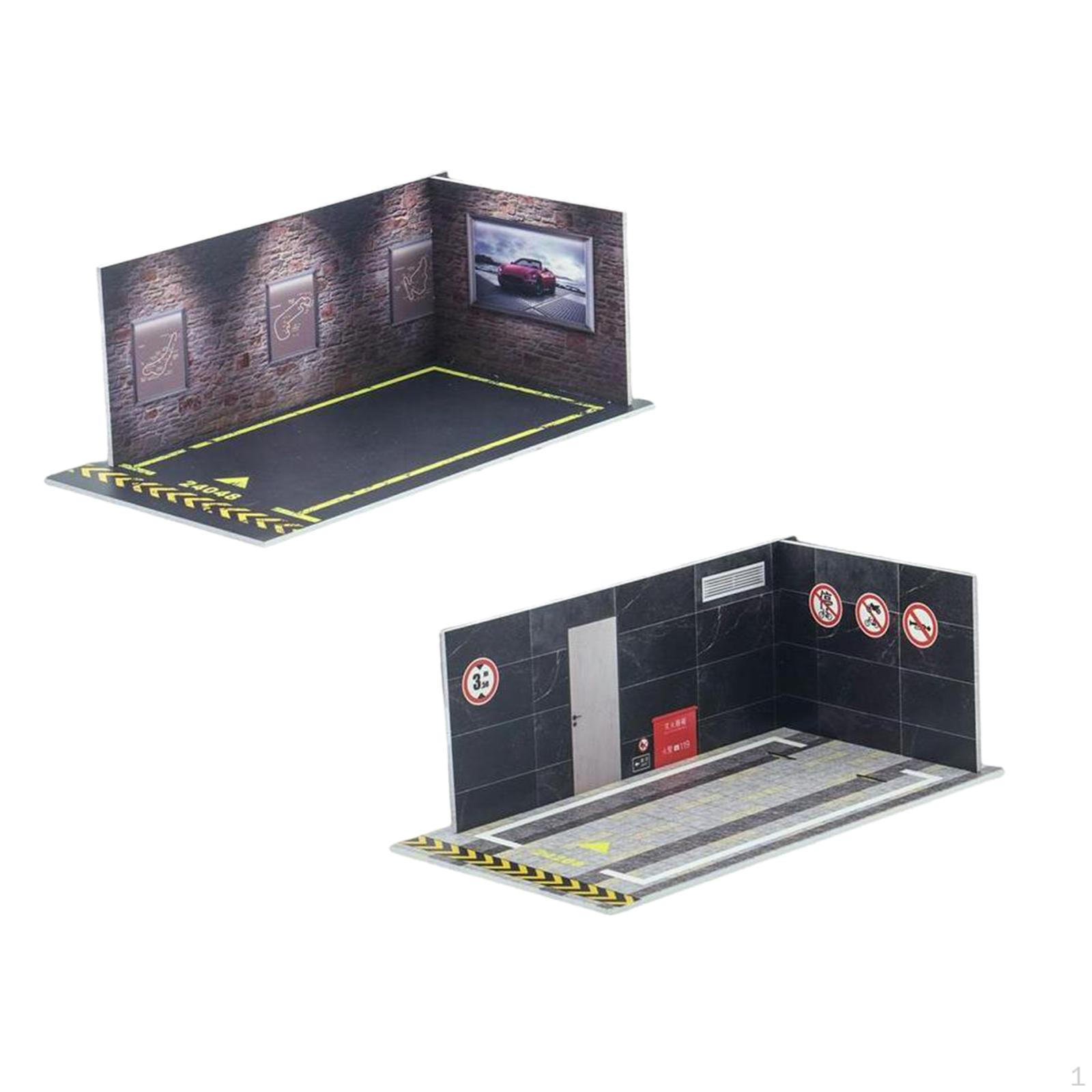 

3 Piece 1/24 Car Model Parking Lot Scene DIY Garage Assemble