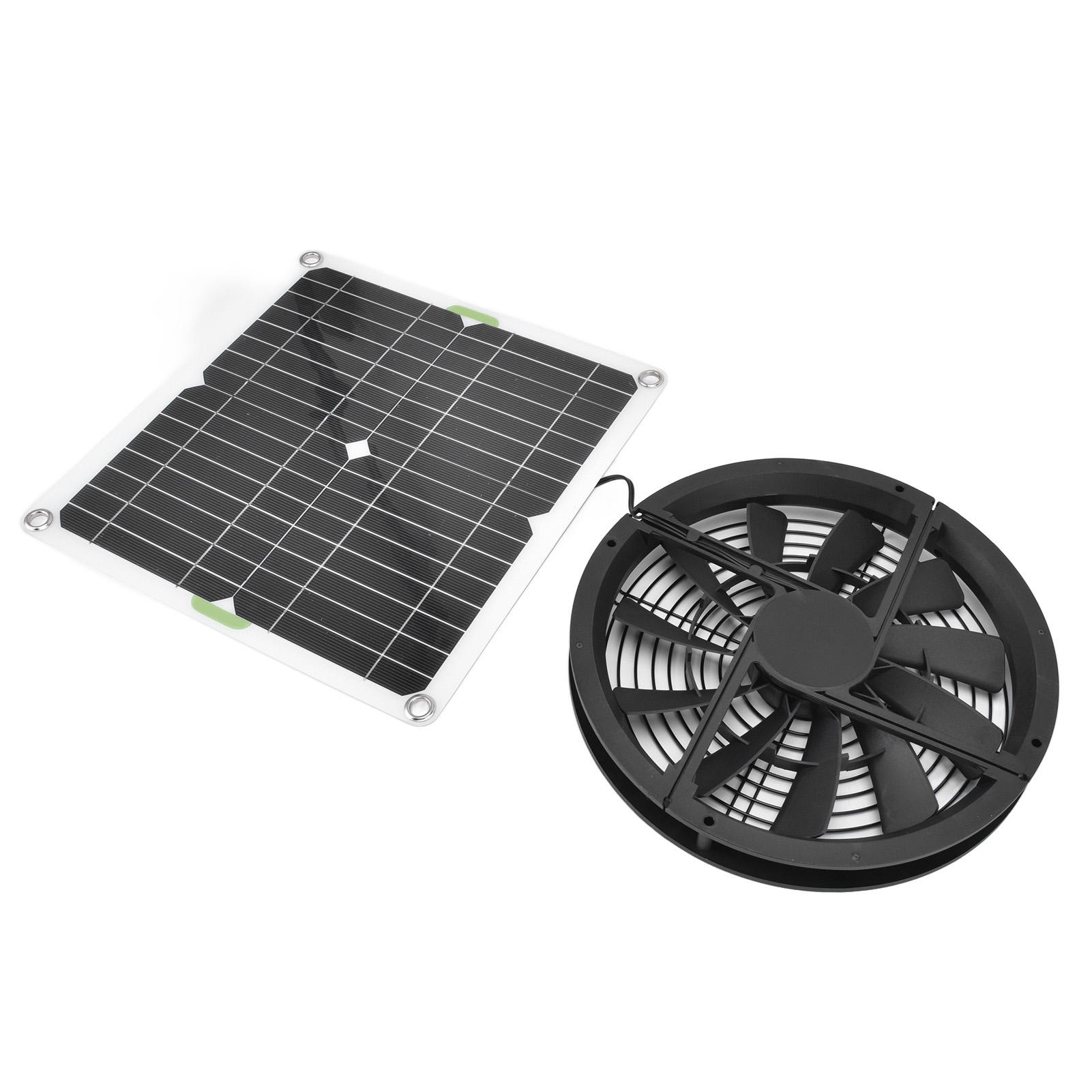

Solar Panel Fan Kit 10in 100W Waterproof Solar Panel Round Ventilation Case Exhaust Fan for Chicken Coop Greenhouse Shed белый