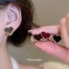 Retro Silber Herz Ohrstecker - Elegantes & Vielseitiges Wintermode Accessoire