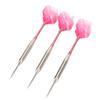 Steel Tip Darts Set Professional Darts Deep Groove Barrel Aluminum Shaft and PET Flights with Storage Case Pink