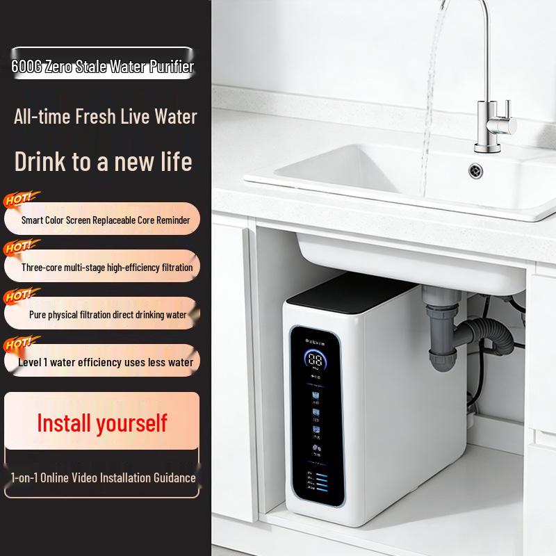 Under-Sink RO Reverse Osmosis Water Purifier, 800G High Flow, Zero Stale Water, for Direct Drinking and Kitchen Use