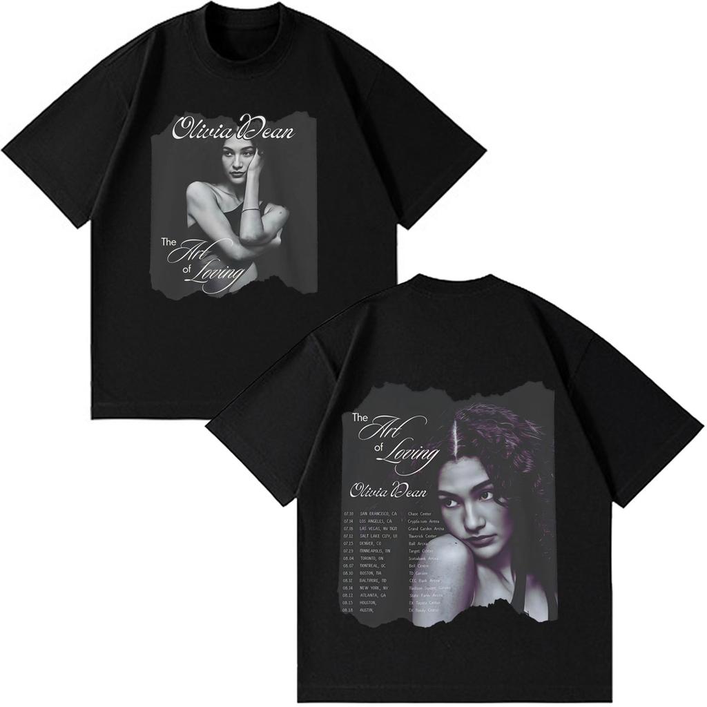 Olivia Dean Art Of Loving Tour 2026 Graphic Tshirt Unisex Unisex Vintage Tshirts Summer Shortsleeved Loose Casual Cotton Tshirts