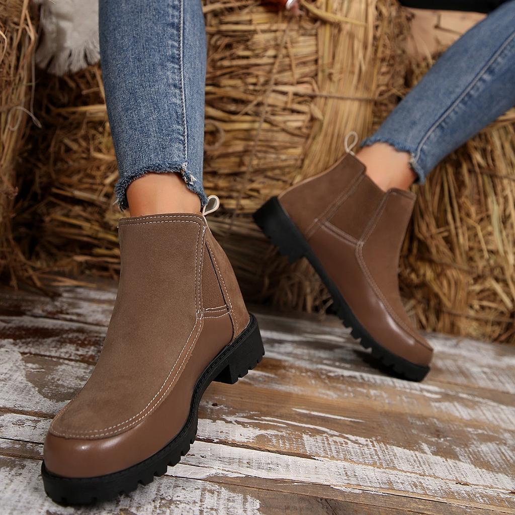 Mode Damenstiefel Frühling und Herbst Winter Flache Mode Stiefel Bequeme Designer Stiefel Outdoor Plateau Freizeitschuhe für Damen