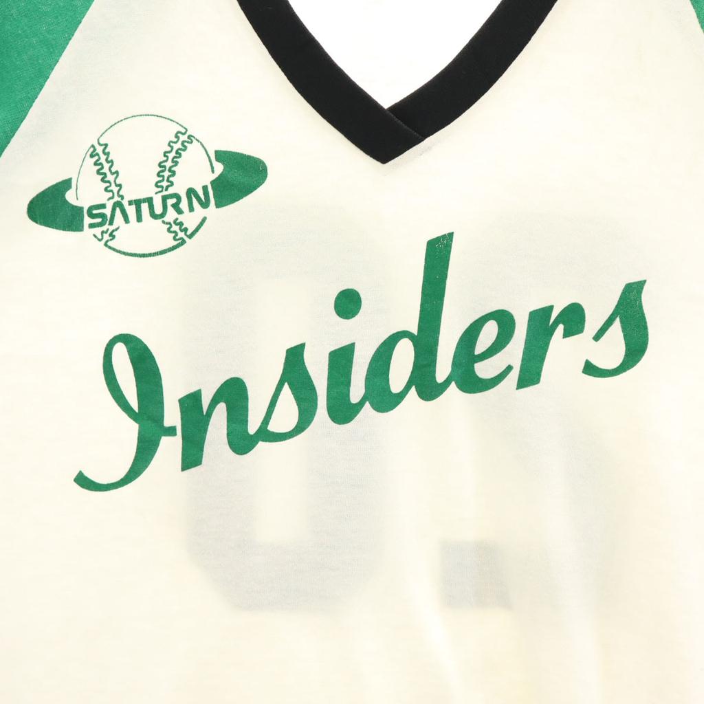 Swingster 80s 90s Made in USA Old Short sleeve V neck T-shirt L baseball Men's Used