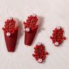 2Pcs Manicure Decoration Wide Application Easy to Apply Alloy Red Chinese Knot Nail