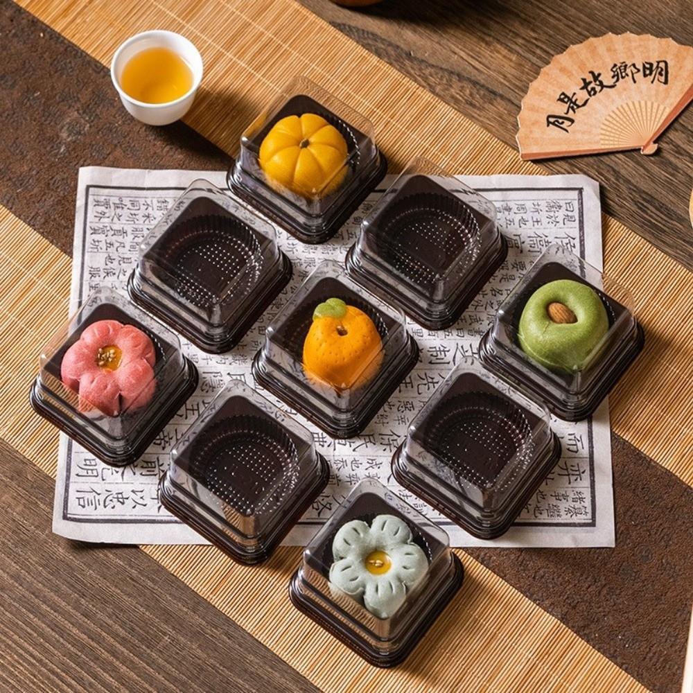 50pcs Transparent Moon Cake Boxes Square Shape Cupcake Boxes Muffin Container Box Festive Events S чёрный 635₽