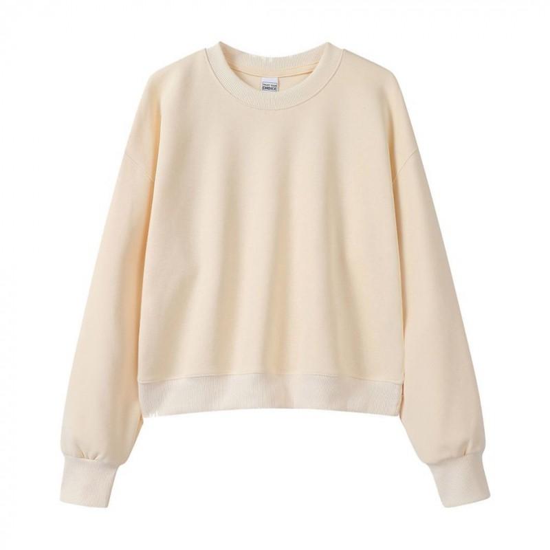 Dikke Dames 450g Katoenmix Oversized Ronde Hals Sweatshirt Herfst Winter Warm Laagjes Top