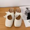 Soft Leather Version~ Lolita Shoes Lace Ballet Flat Bottom Mueller 2025 Spring Lazy Baotou Half Drag Women's Outer Wear