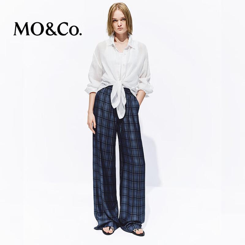 MO&Co. Drawstring Waist Wide-Leg Trousers