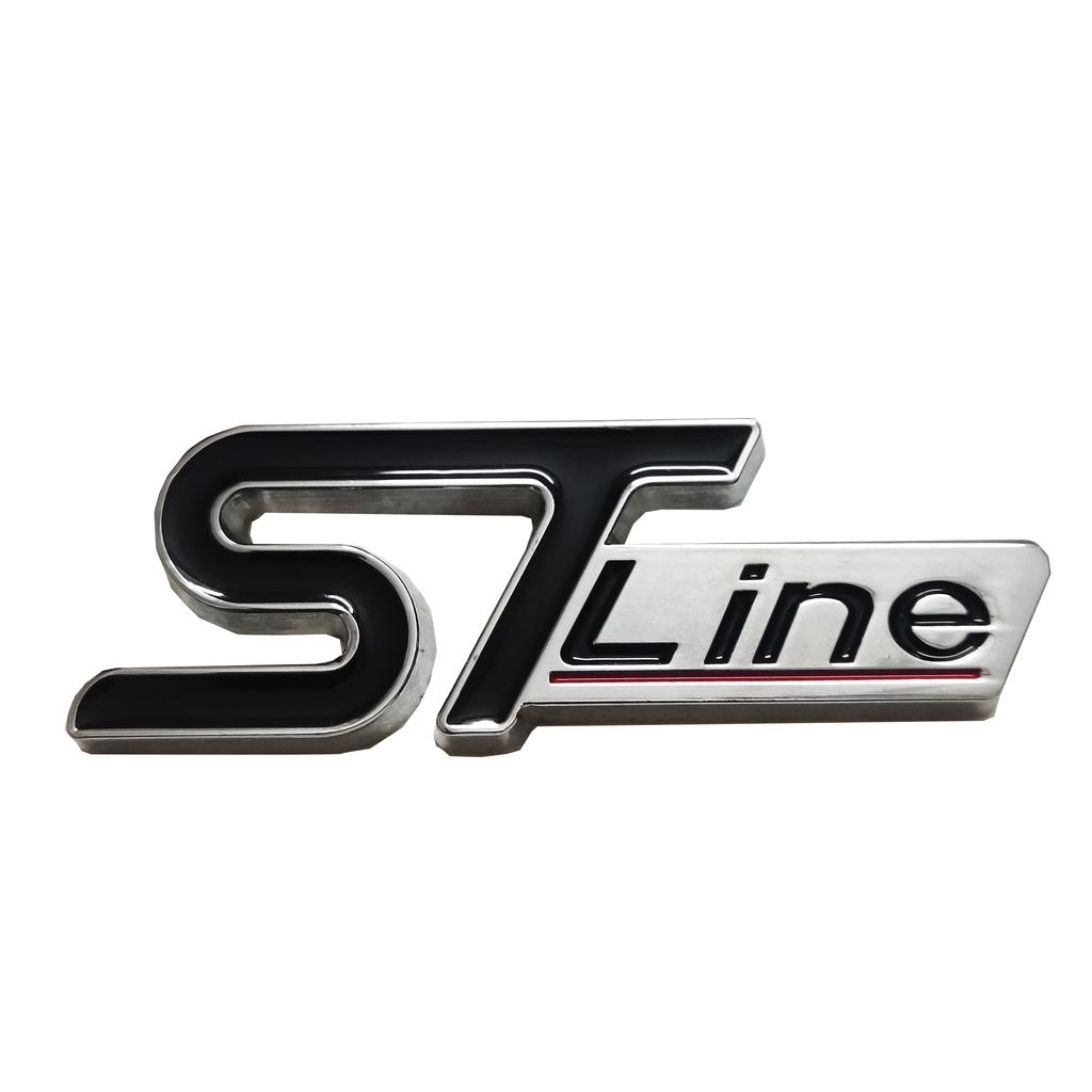ST-Line Metall-Autoaufkleber für den mittleren Kühlergrill, Heck- und Kotflügel-Emblem-Aufkleber, anwendbar für Focus, Mondeo, Edge und Explorer