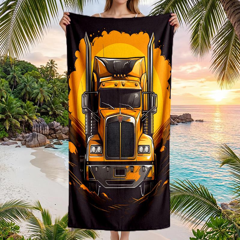 Truck Driver Fashion Beach Towel: Ideal for Summer Adventures Soft, absorbent and quick drying suitable for swimming and bathing