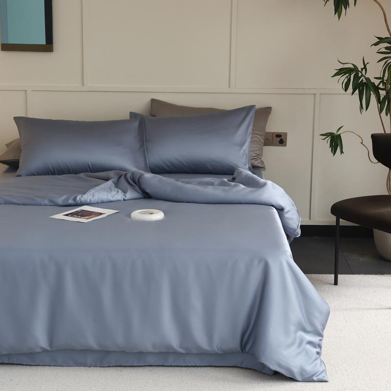 1PC Mulberry Silk Duvet Cover Quilt Cover Solid Color Smooth Comforter Cover with Zipper Closure Double King Queen Size Bedding