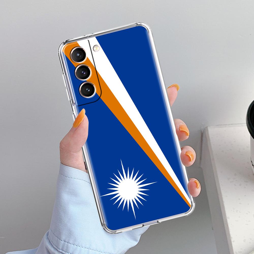 Phone Case For Samsung Galaxy S26 S25 S24 S23 S22 Ultra S20 S21 FE 5G Plus Soft Clear Cover Marshall Islands Flag