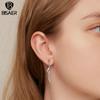 Bisaer 925 Sterling Silver Snake Hoop Earrings Green Zircon Animal Earrings Plated Platinum For Women Party Fine Jewelry