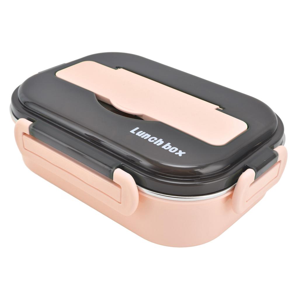 Lunch Box 1000ml Two Compartments Safe Durable Good Sealing Performance Portable Bento BoxPink