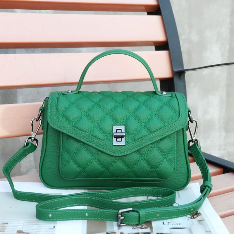 First-layer Cowhide Genuine Leather Women's Bag Diamond-layer Square Cross-shoulder Handbag