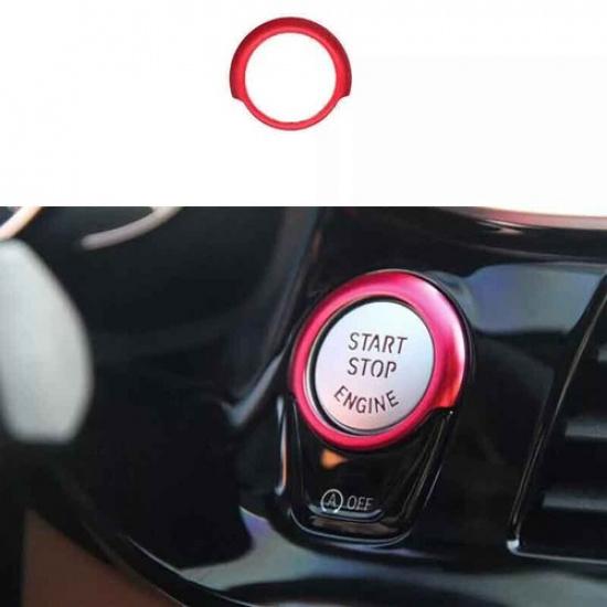 2018- Cover Trim Red Aluminum For BMW 5 Series G30 One-Click Startup Button