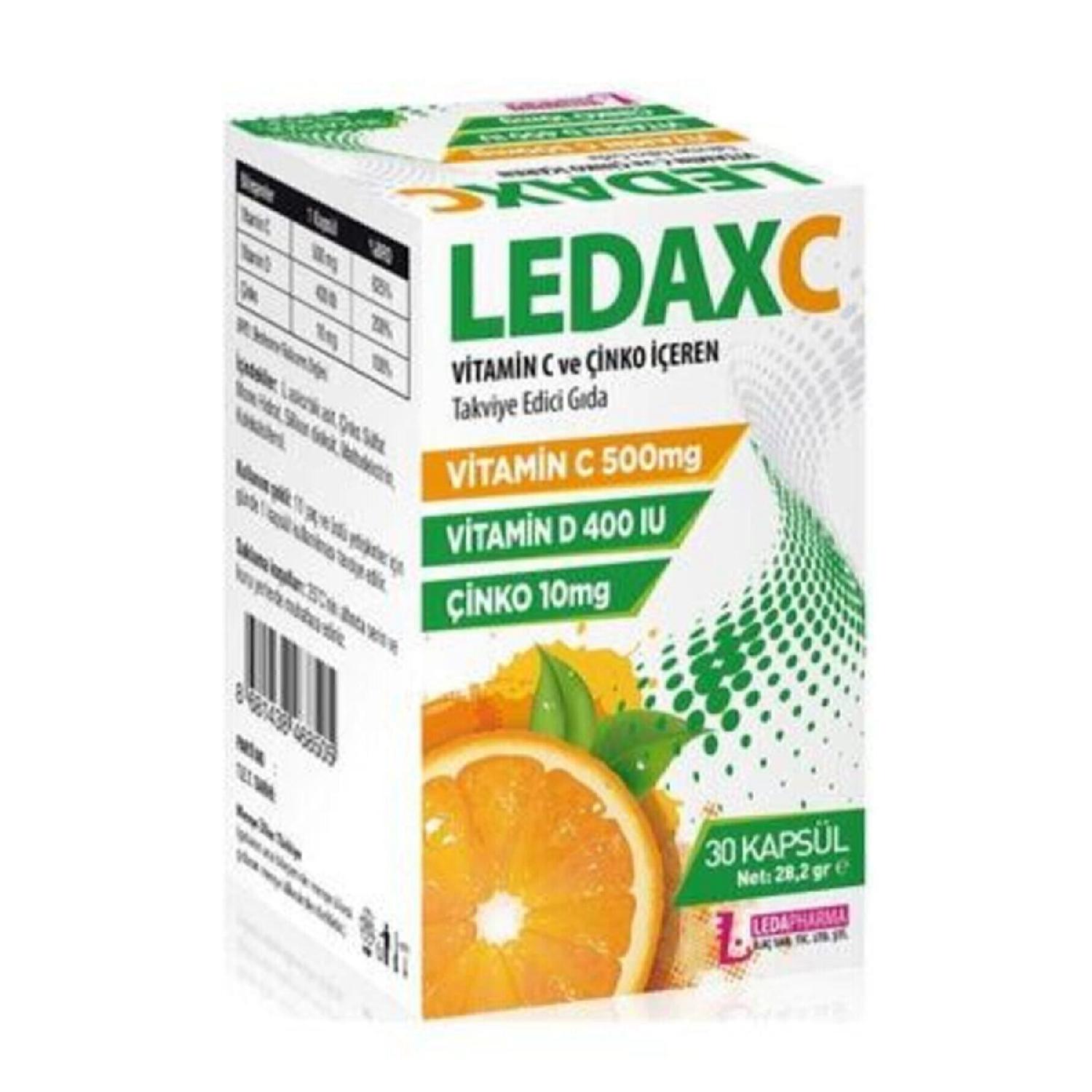 

Ledaxc Vitamin C, Vitamin D And Zinc 30 Capsules