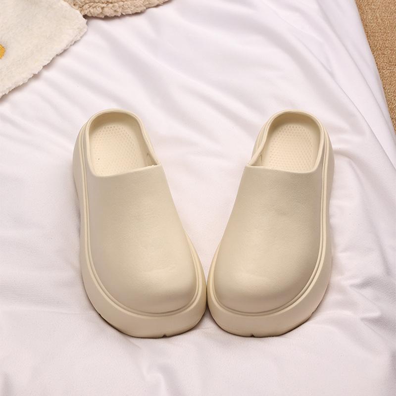 Thick-bottomed cool slippers for women's outer wear 2025 summer new small men increase height trend bag head slippers lazy one pedal