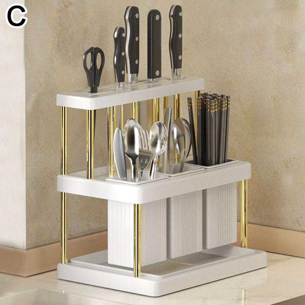 Home Kitchen Knife Holder Multi-Function Cutter and Cutlery Drainer Rack Utensil Holder Cutlery Drainer Rack Cooking Storage She