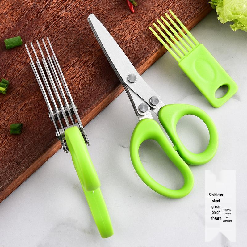 2025 Multi-Layer Stainless Steel Kitchen Scissors: Creative, Multi-Functional Vegetable & Scallion Cutters