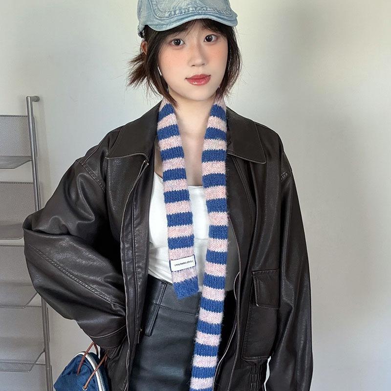 American Artistic Striped Sweet & Spicy Fashionable Women's Scarf for a Stylish Autumn & Winter Look