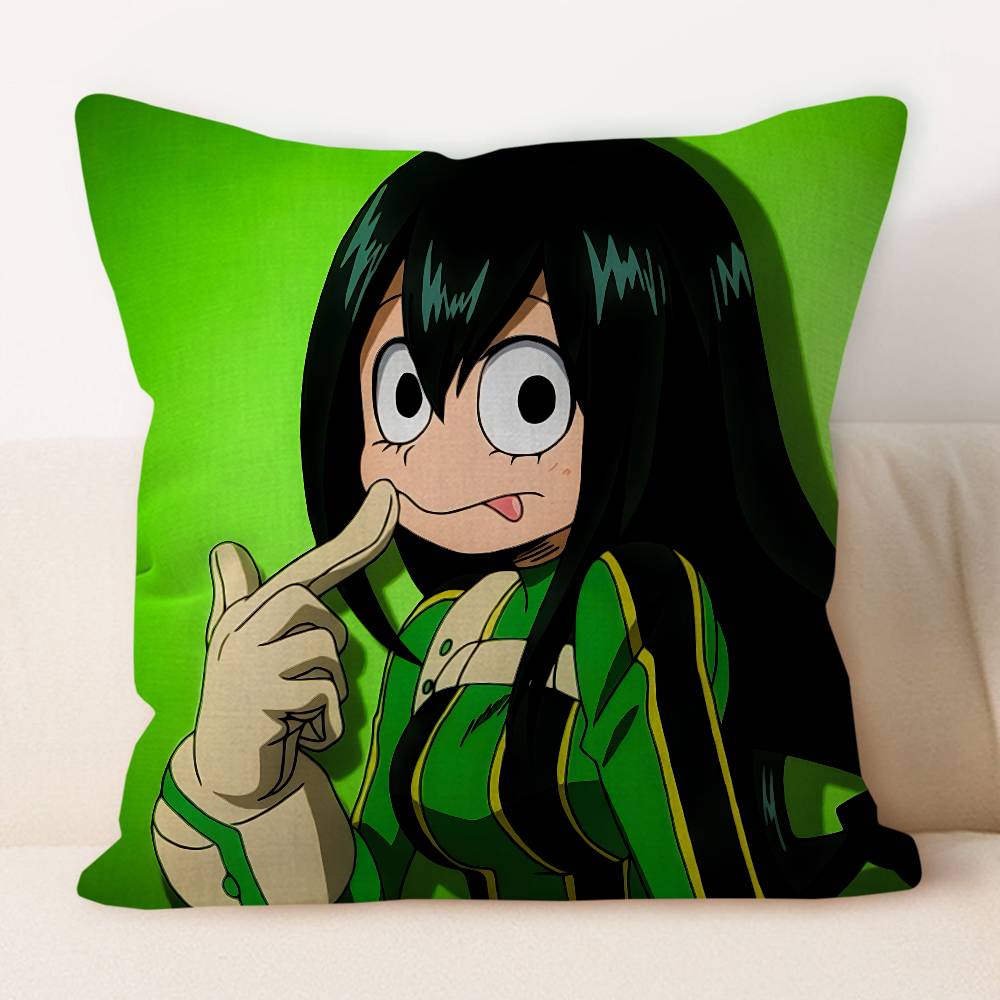 

T-Tsuyu Asui Cartoon Animation Office Cushion Pillowcase Car Cushion Cover45X45CM Lumbar Pillowcase Sofa Pillowcover 12x12Inch
