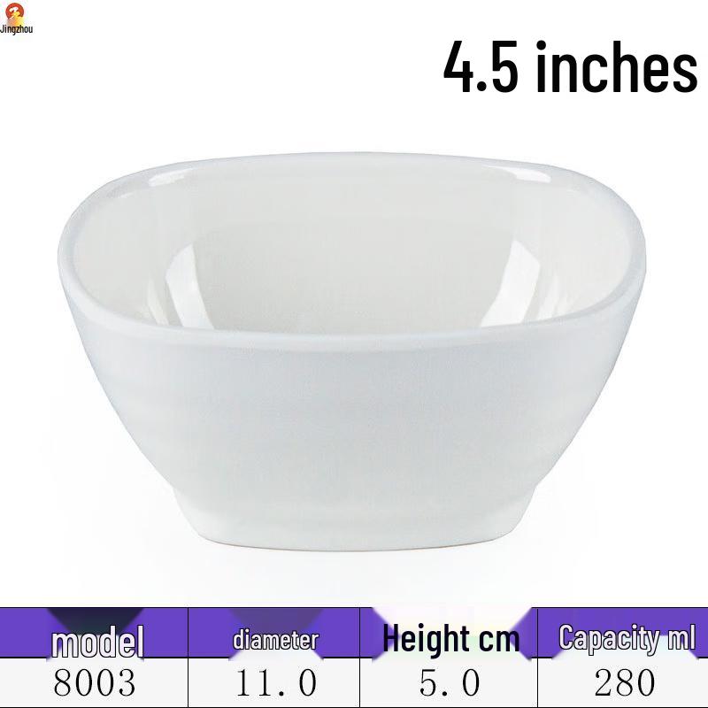 Jingzhou 4.5-inch Melamine Square Soup Bowls (10-Pack)