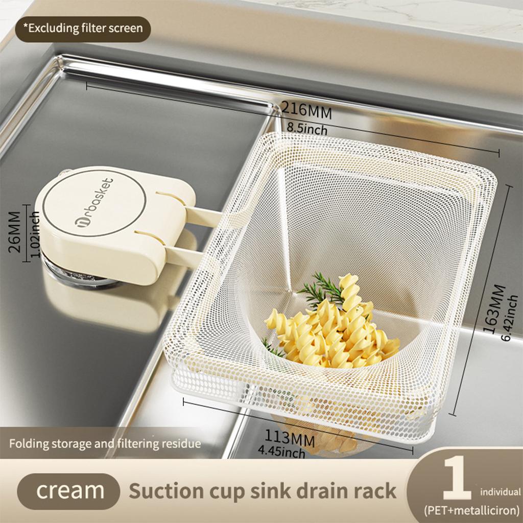Kitchen Sink Strainer Rack Suction Cup Iron Drainage Strainer Filter Bag Efficiently Collects Leftovers For Kitchen Cleaning