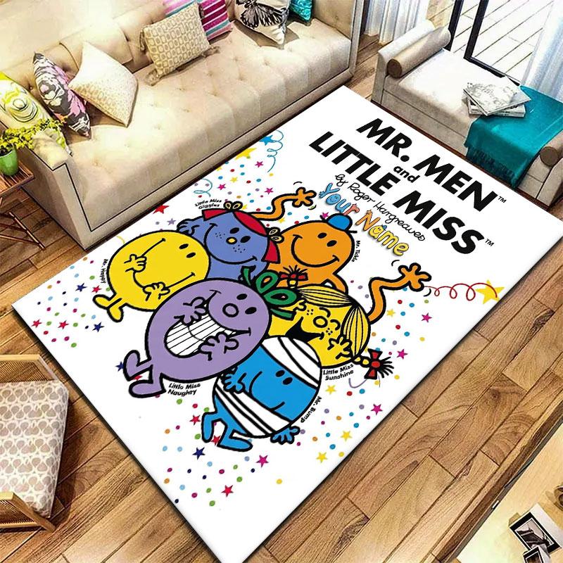 Mr. Men Little Miss Custom Name Carpet Rug for Living Room Bedroom Home Sofa Decoration,Kids play Non-slip Floor Mat