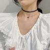 Korean Fashion Lace Flower Choker Necklace: Retro Double Layer Trendy Collarbone Chain for Women