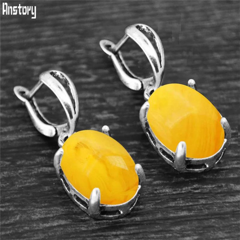 Vintage Natürlicher Quarz Jade Amethyst Krallen Anhänger Ohrringe Antik Versilbert Stein Unakit Mode Damen Schmuck