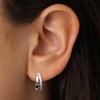 Stainless Steel Double Layer Zircon Hoop Earrings for Women Girls Elegant Punk Earring Stud Style Party Fashion Jewelry Gifts